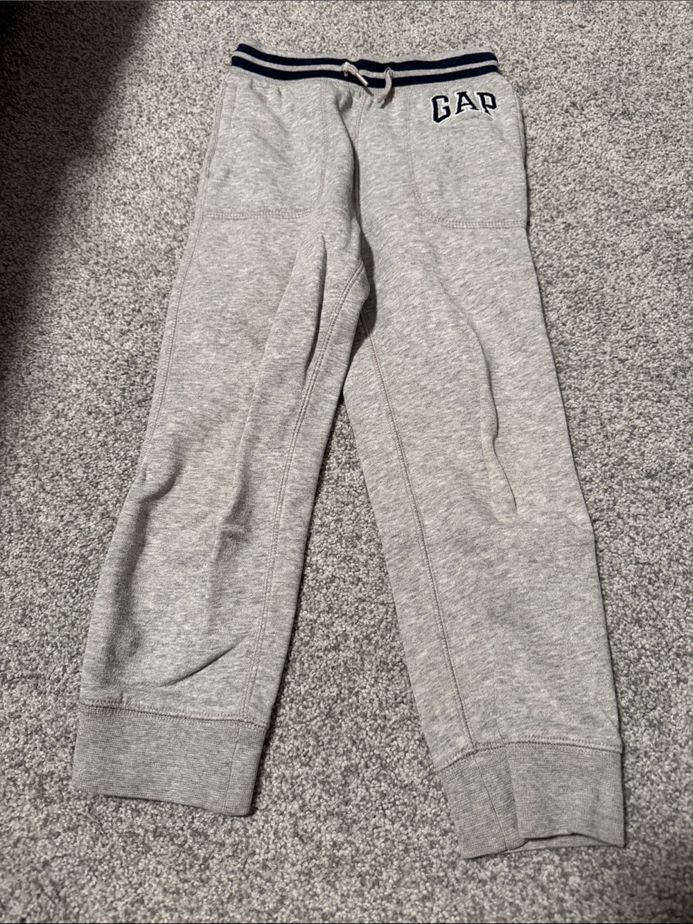 GAP Light Gray Kids Jogger Sweatpants with Navy Waistband